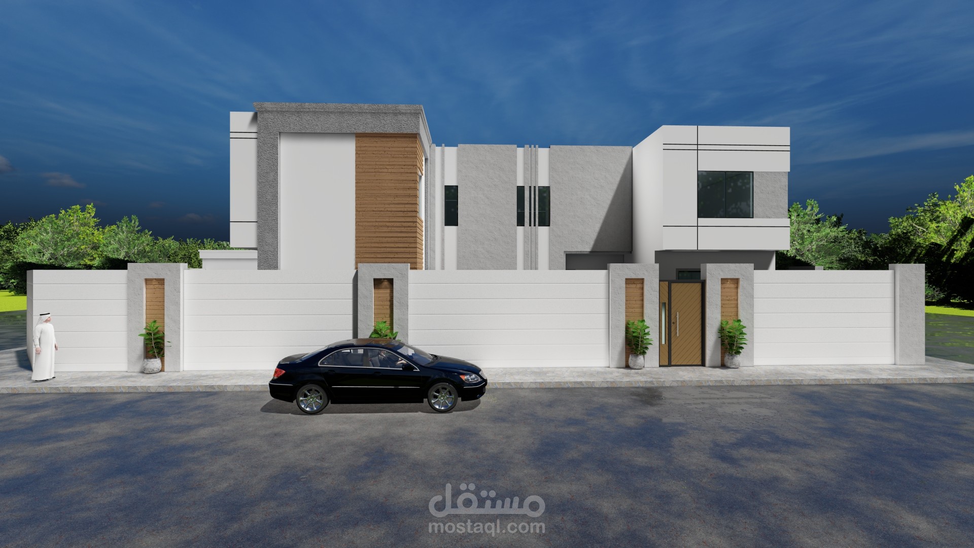 تصميم خارجي مودرن لفيلا سكنيه