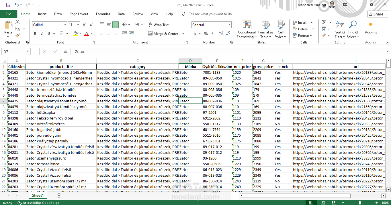 Web scraping