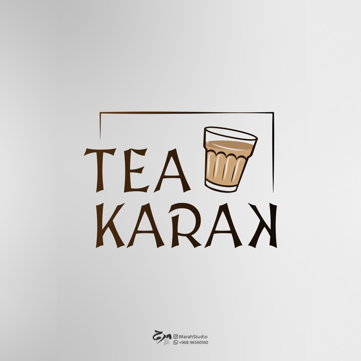 تصميمي شعار + بوكس + كوب ورقي لـ مقهى شاي كرك