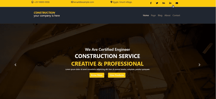 Responsive Webpage of an Engineering company