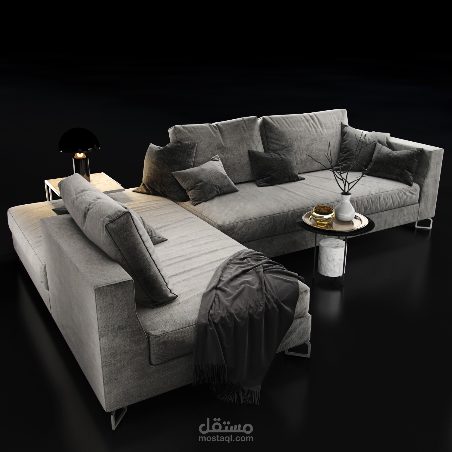 Sofa 3d render 3dsmax