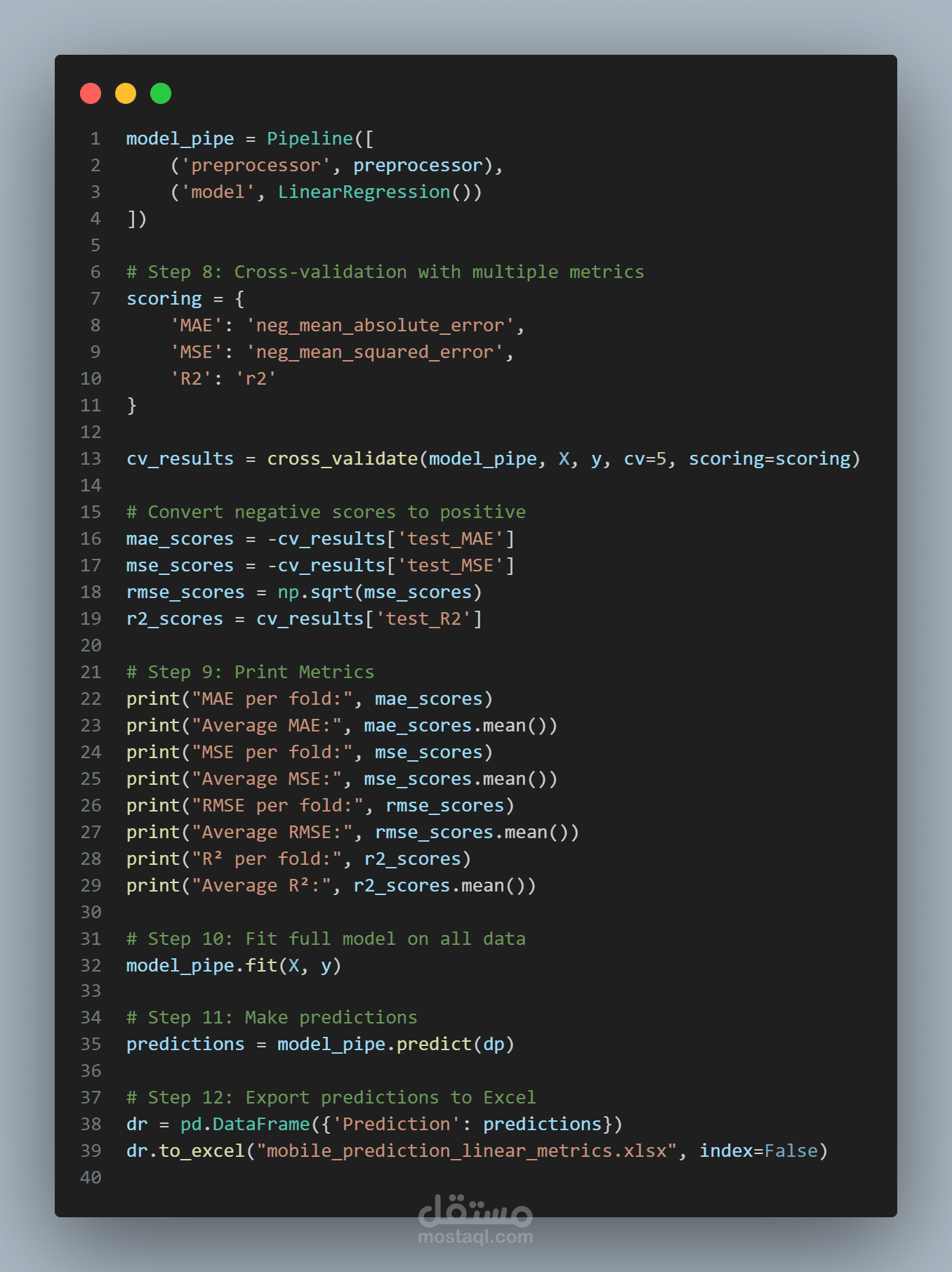 Machine Learning Prediction Model