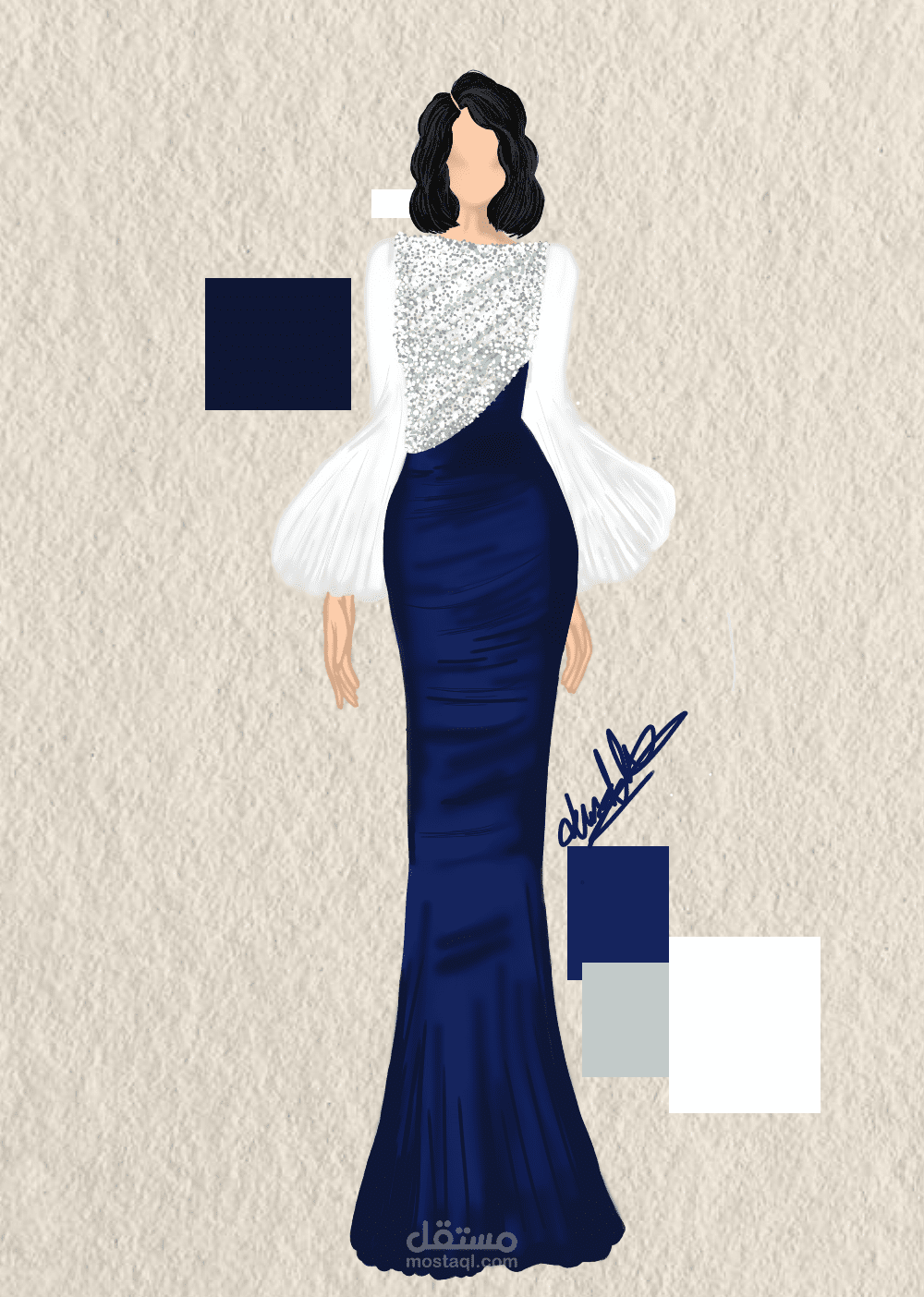Drass white and blue