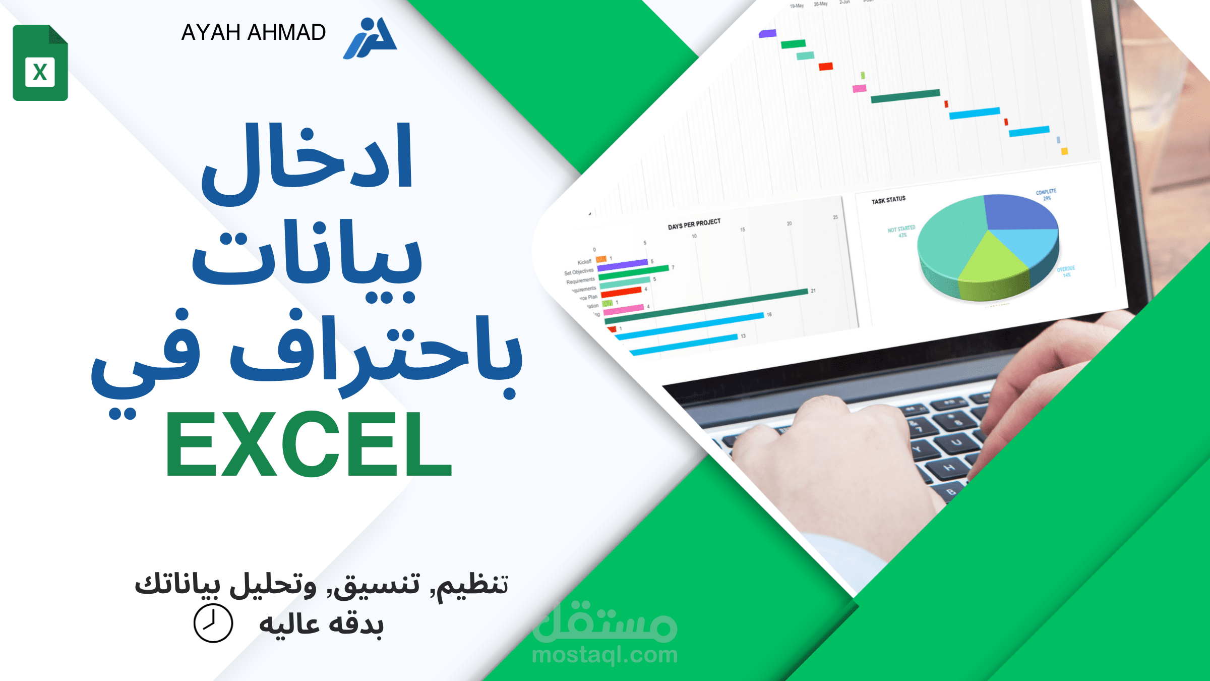 ادخال البيانات في احتراف على الإكسل
