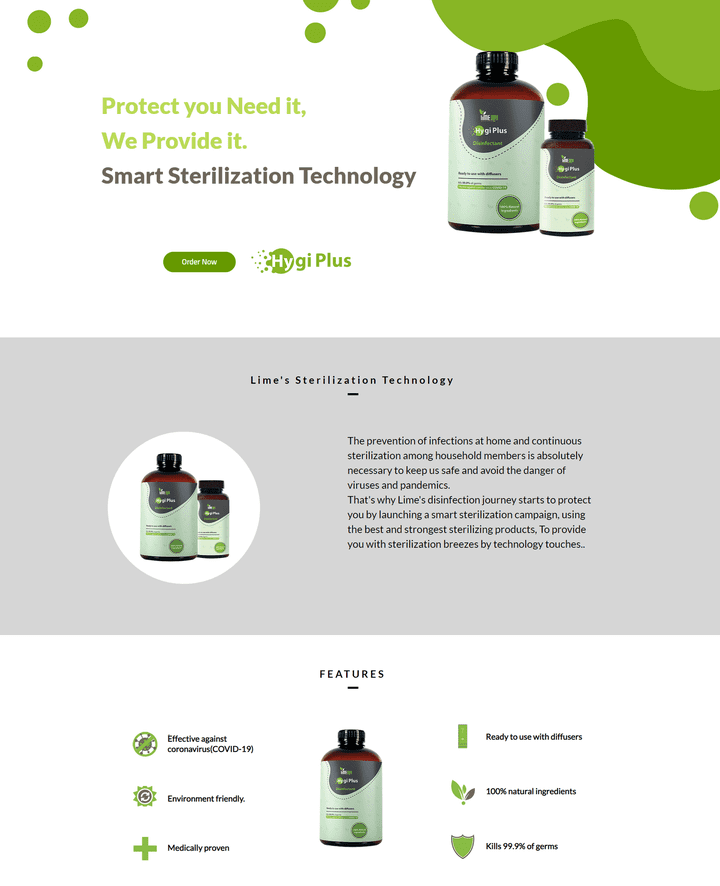 Landing Page for Lime