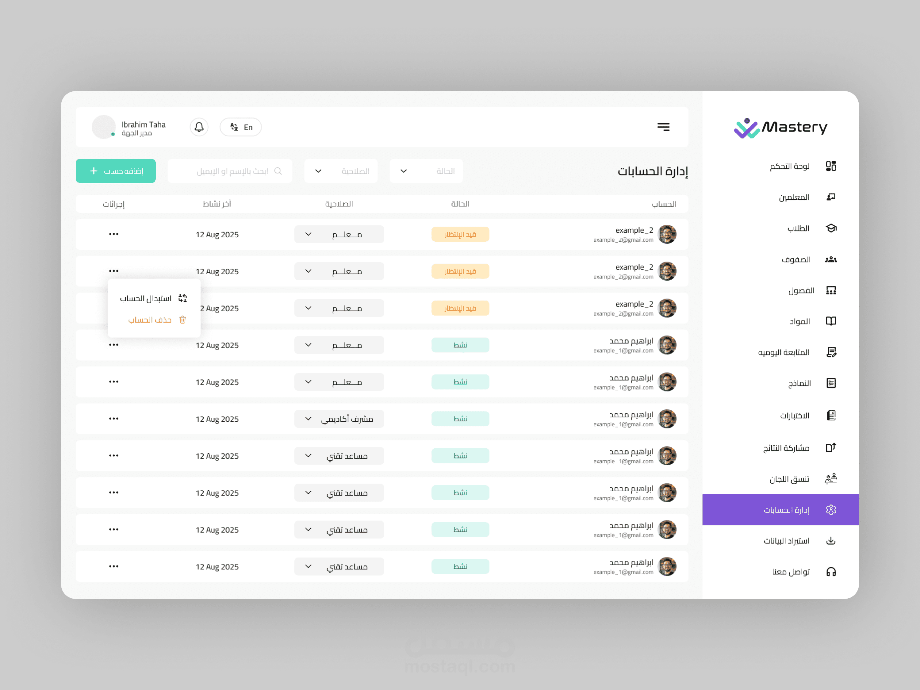 Admin Panel Design - User Management Interface