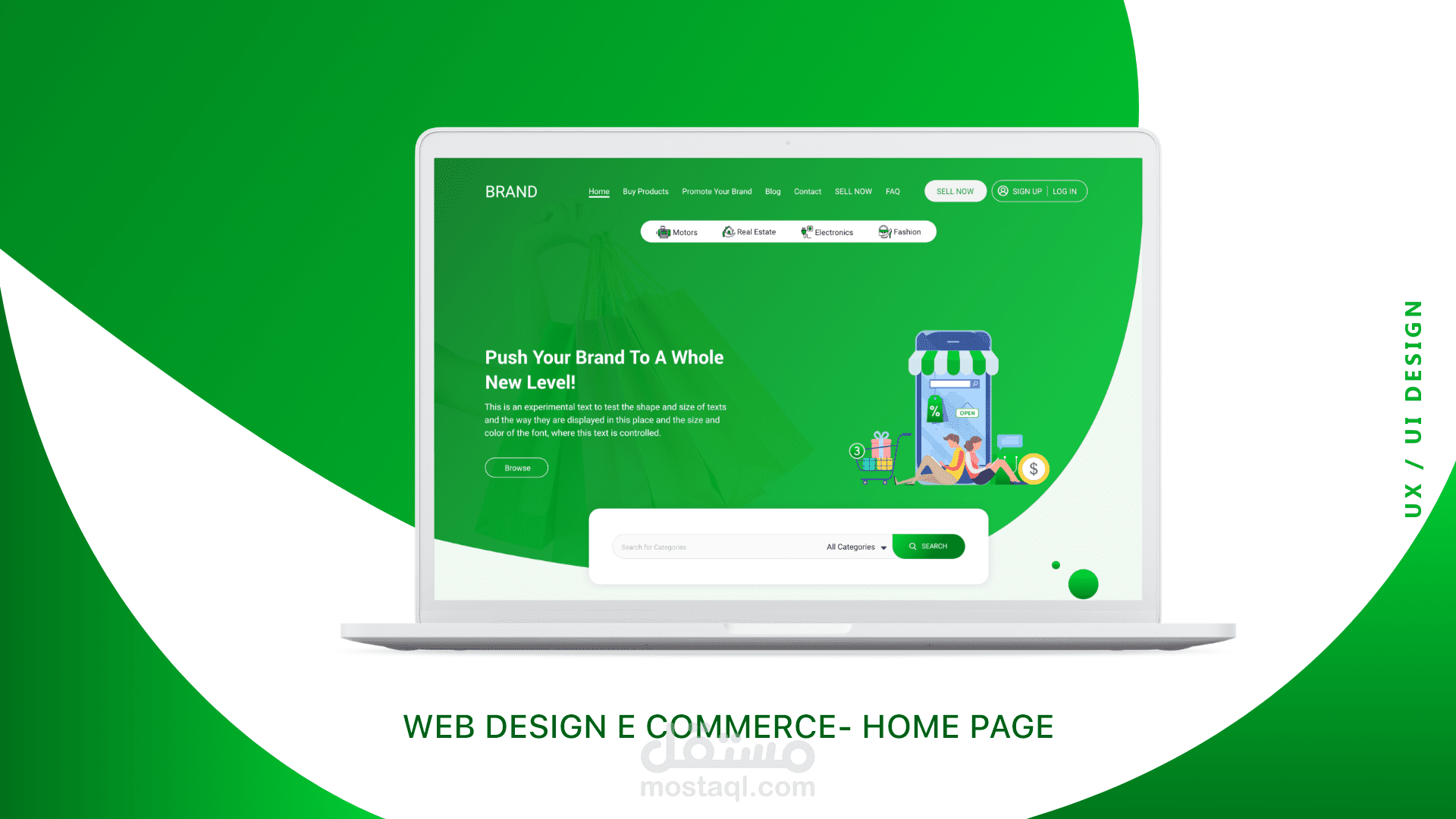 Web design e commerce- Home page