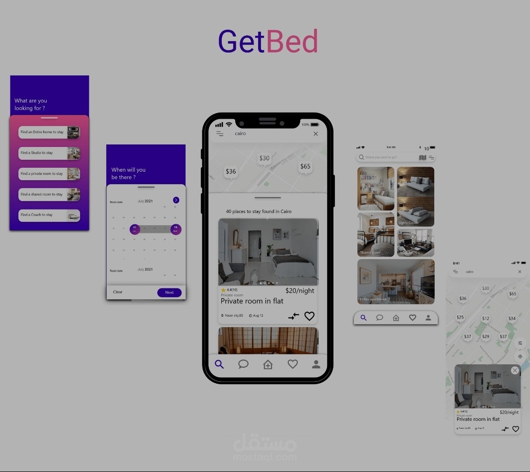 GetBed APP UI/UX DESIGN