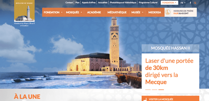 موقع مؤسسة مسجد الحسن الثاني بالدار البيضاء