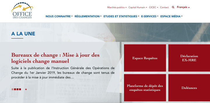 الموقع الرسمي لمكتب الصرف ـ المغرب