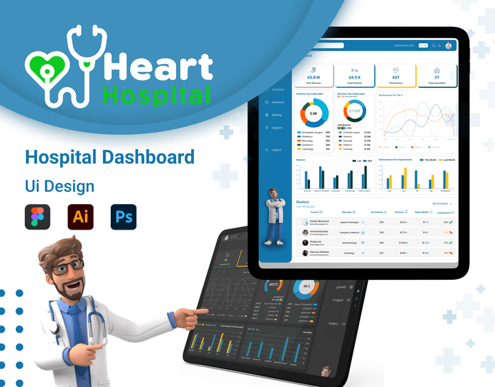 Heart Hospital Dashboard - UI Design