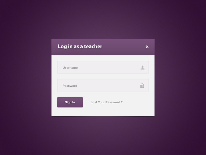 تصميم واجهة Login